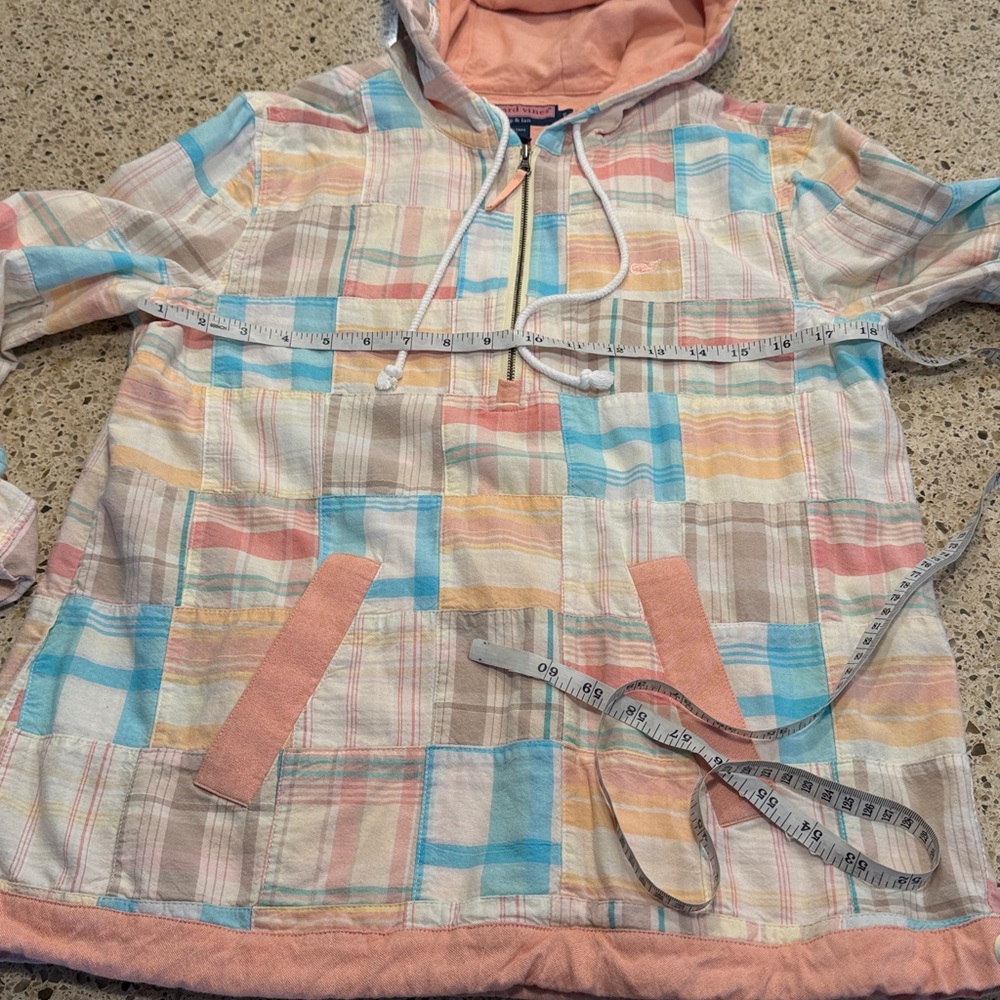 Vineyard Vines Zip Pullover Plaid Patchwork Jacket - image 5